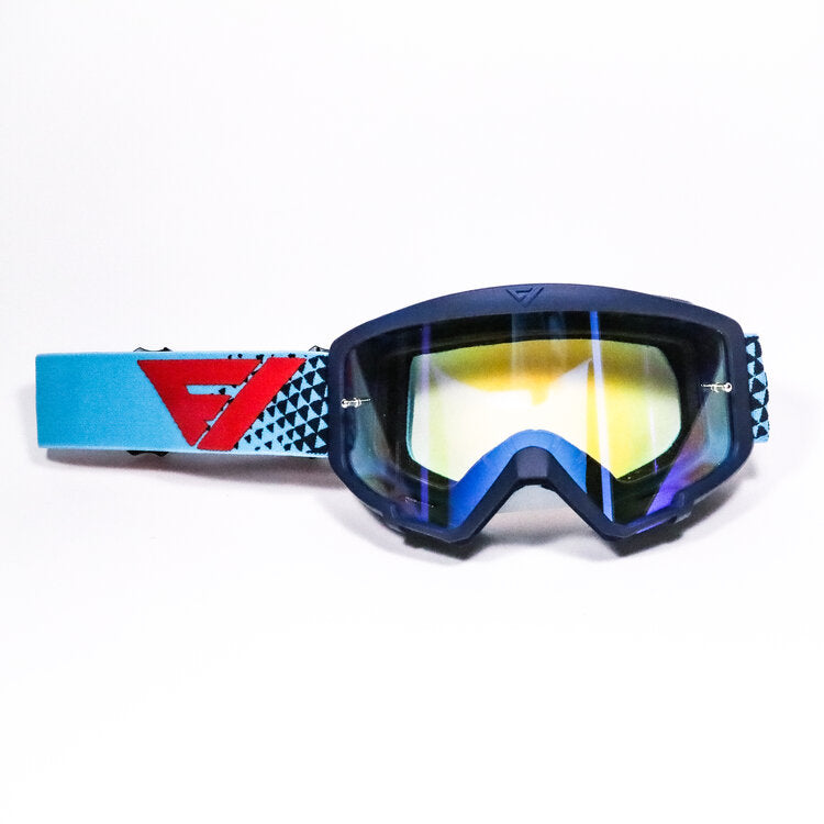 Flow Vision Youth Section™ Motocross Goggle: Reflex/Cyan/Red