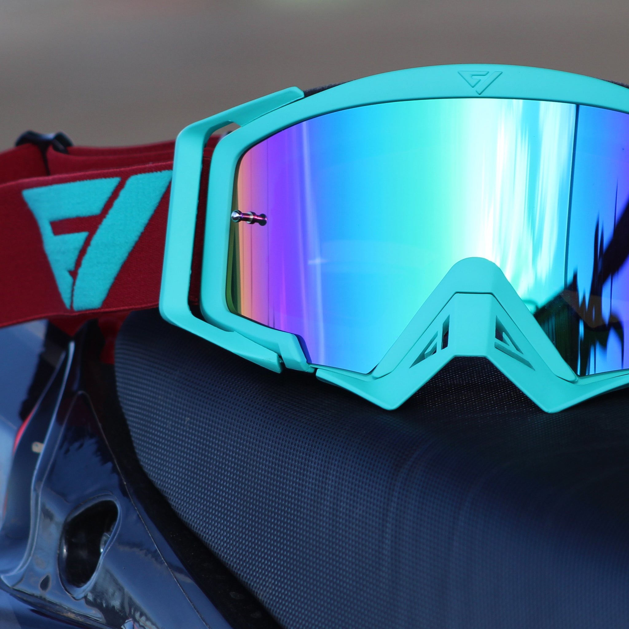 Flow Vision Rythem™ Motocross Goggle: Crimson/Teal