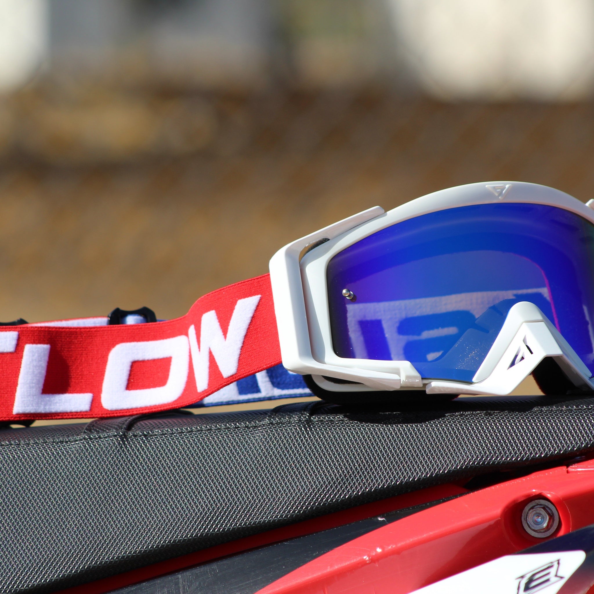 Flow Vision Rythem™ Motocross Goggle: Red, White and Blue