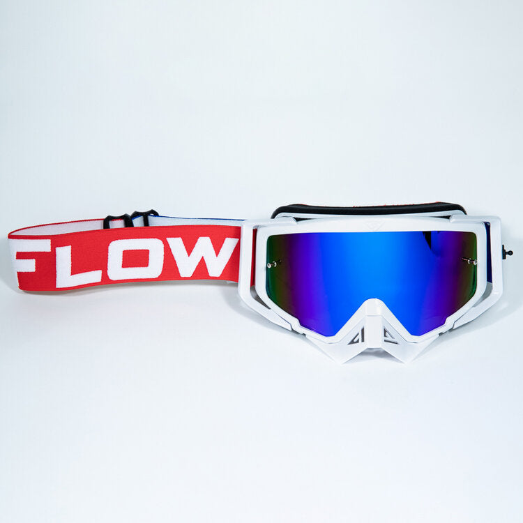 Flow Vision Rythem™ Motocross Goggle: Red, White and Blue
