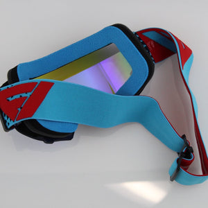 Flow Vision Youth Section™ Motocross Goggle: Reflex/Cyan/Red